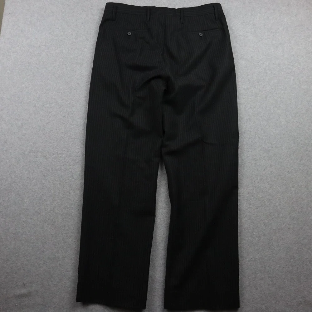 Marc Jacobs Pants Mens 36x30 Wool Dress Suit Formal Flat Front Dark Gray Striped